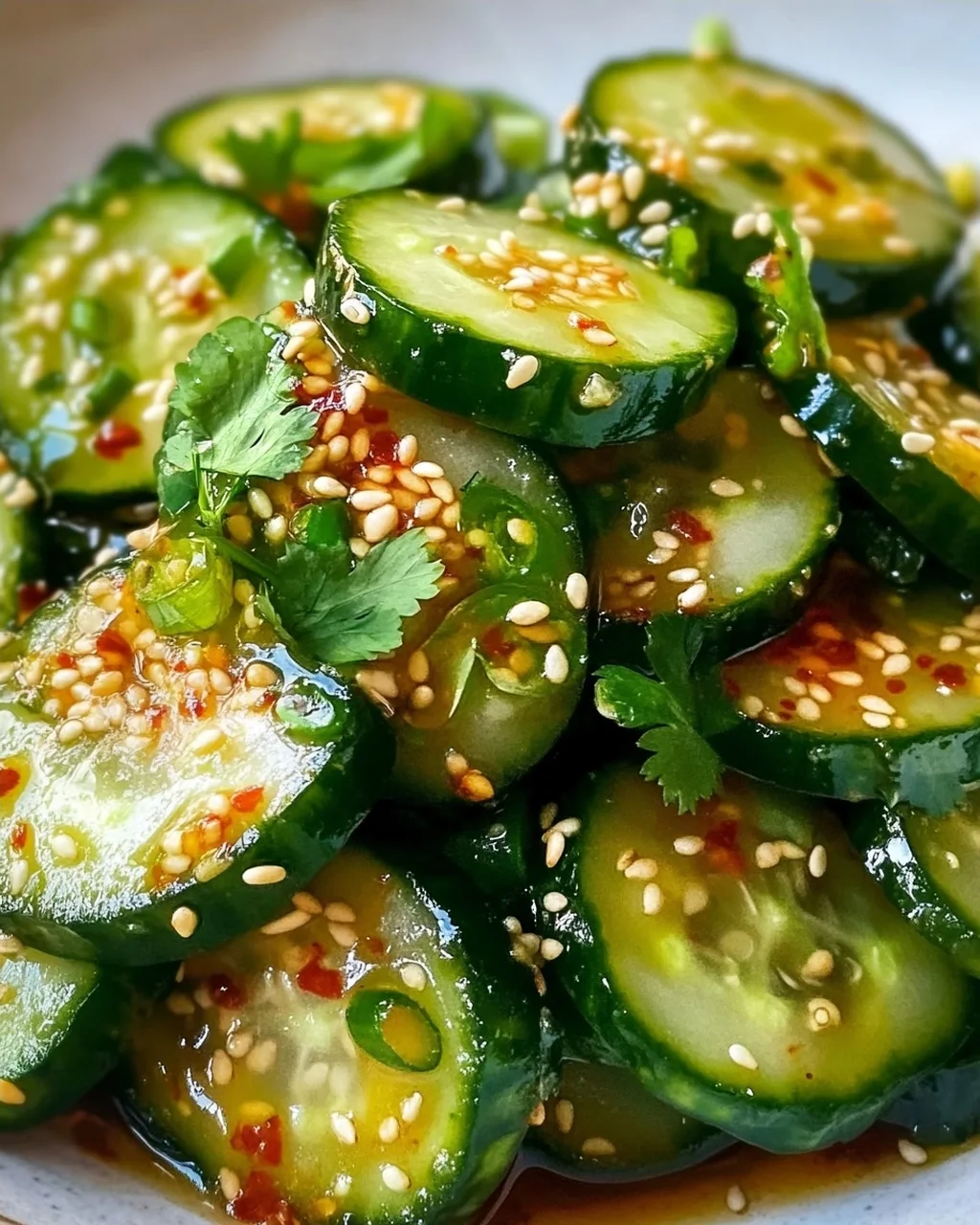 Asiatischer Gurkensalat: Chili-Sesam-Kick für heiße Tage!