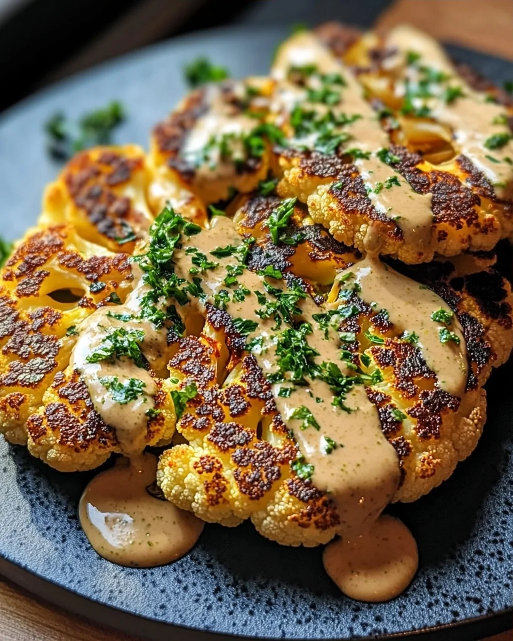 Blumenkohlsteak mit Pfefferrahmsauce