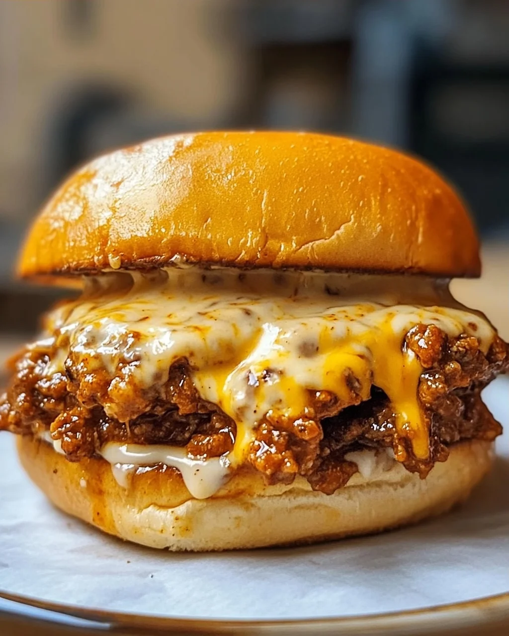 Cajun Chicken Sloppy Joes mit cremiger Käsesauce