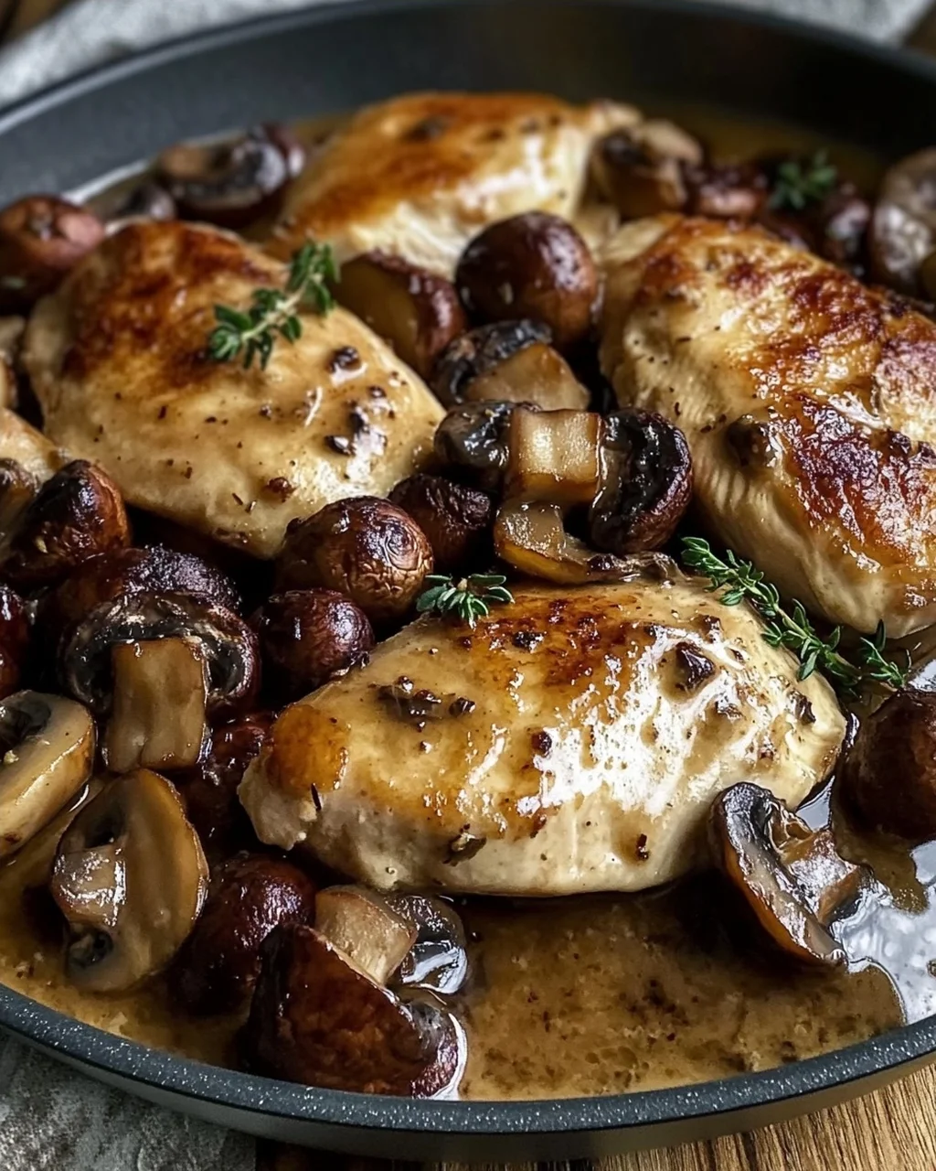 Cremiges Marsala-Hähnchen mit Balsamico Pilzen