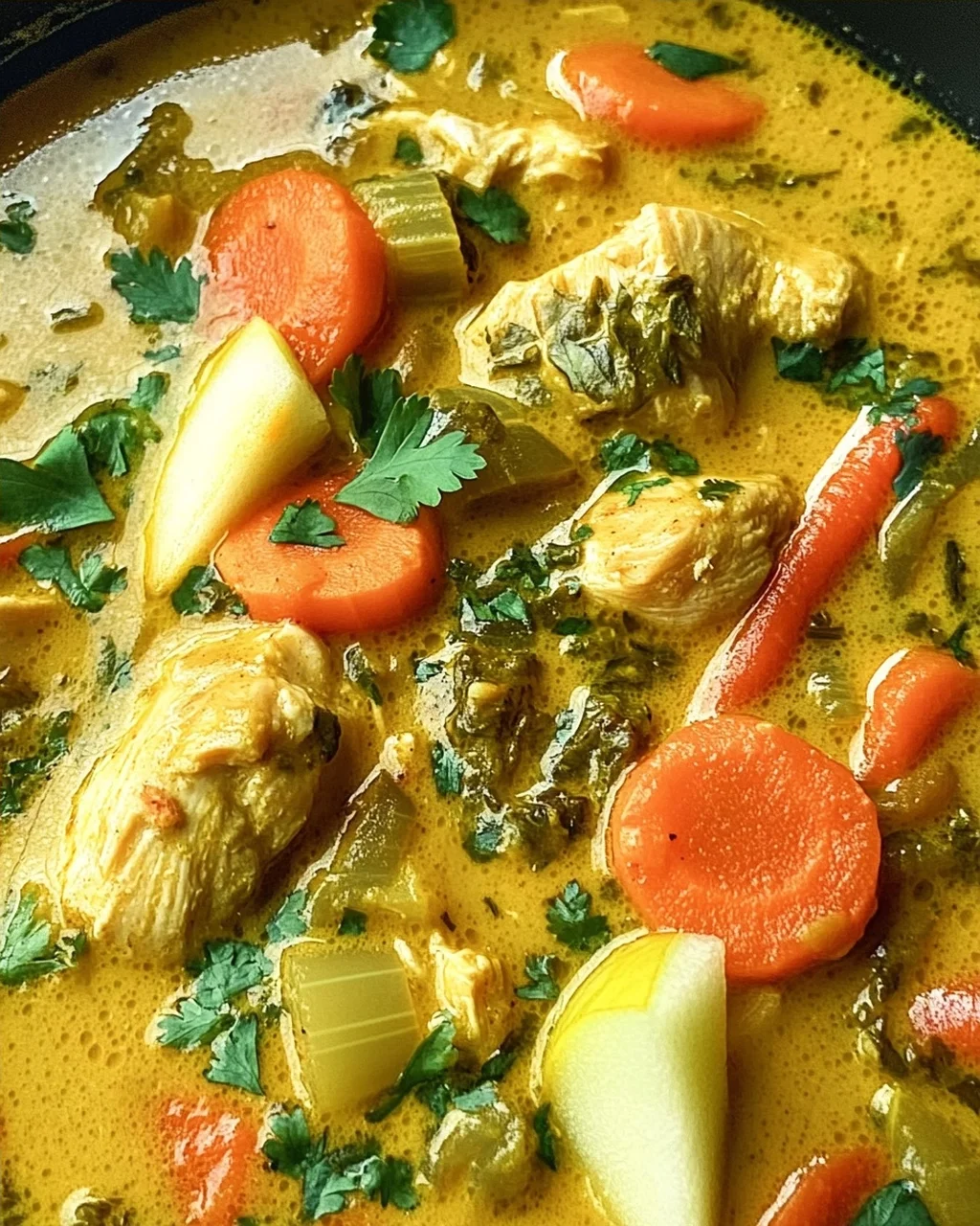 Currysuppe mit Hähnchen