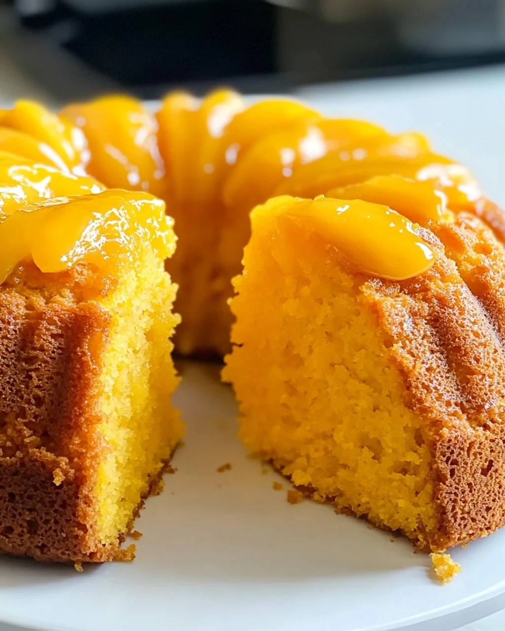 Eierloser Mango Bundt Kuchen für den Sommer