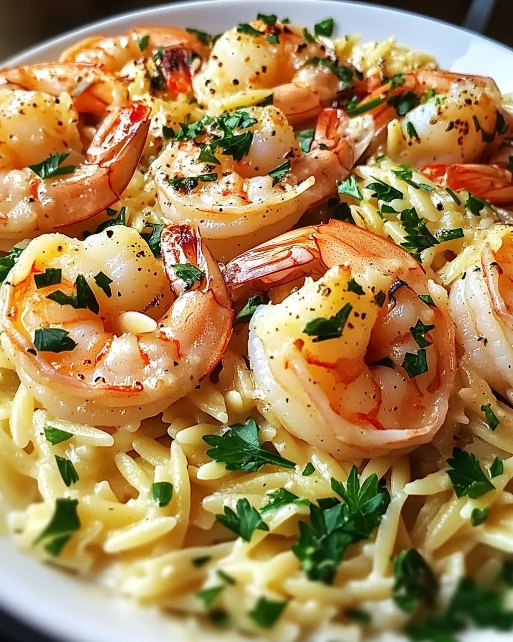 Garnelen-Orzo in Zitronen-Knoblauch-Sauce