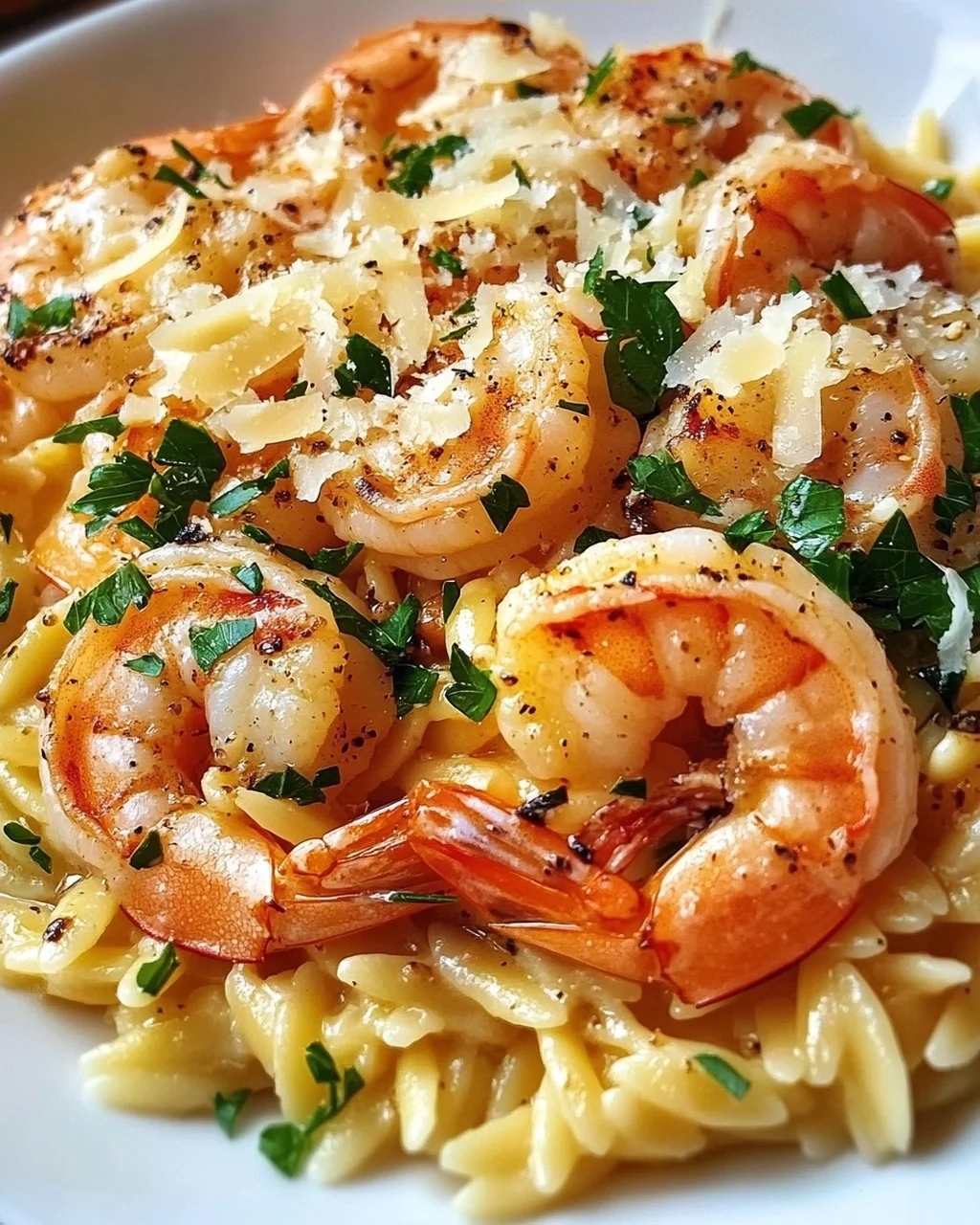 Garnelen-Orzo in Zitronen-Knoblauch-Sauce