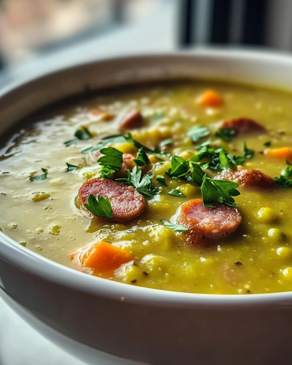 German Split Pea Soup With Smoked Sausage – Hearty Recipe!