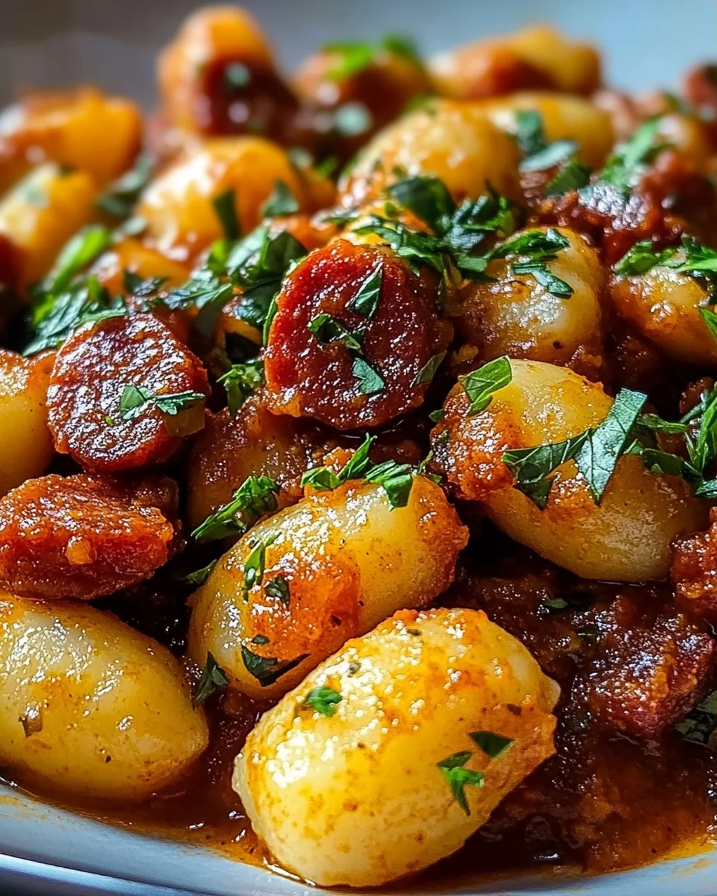 Gnocchi mit Chorizo und cremiger Harissa-Sauce