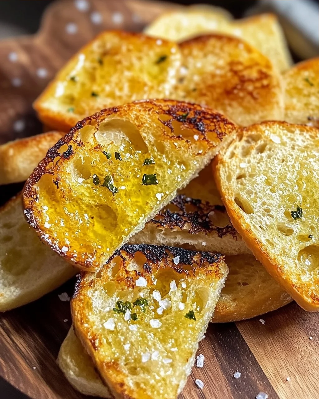 Grillbrot mit Olivenöl und Meersalz