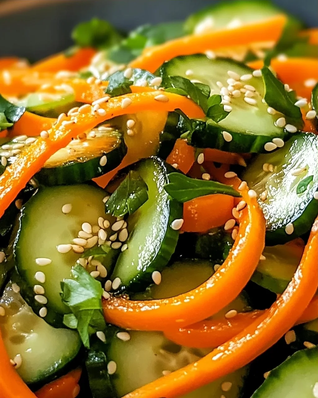 Gurkensalat mit Karotten für den Sommergenuss