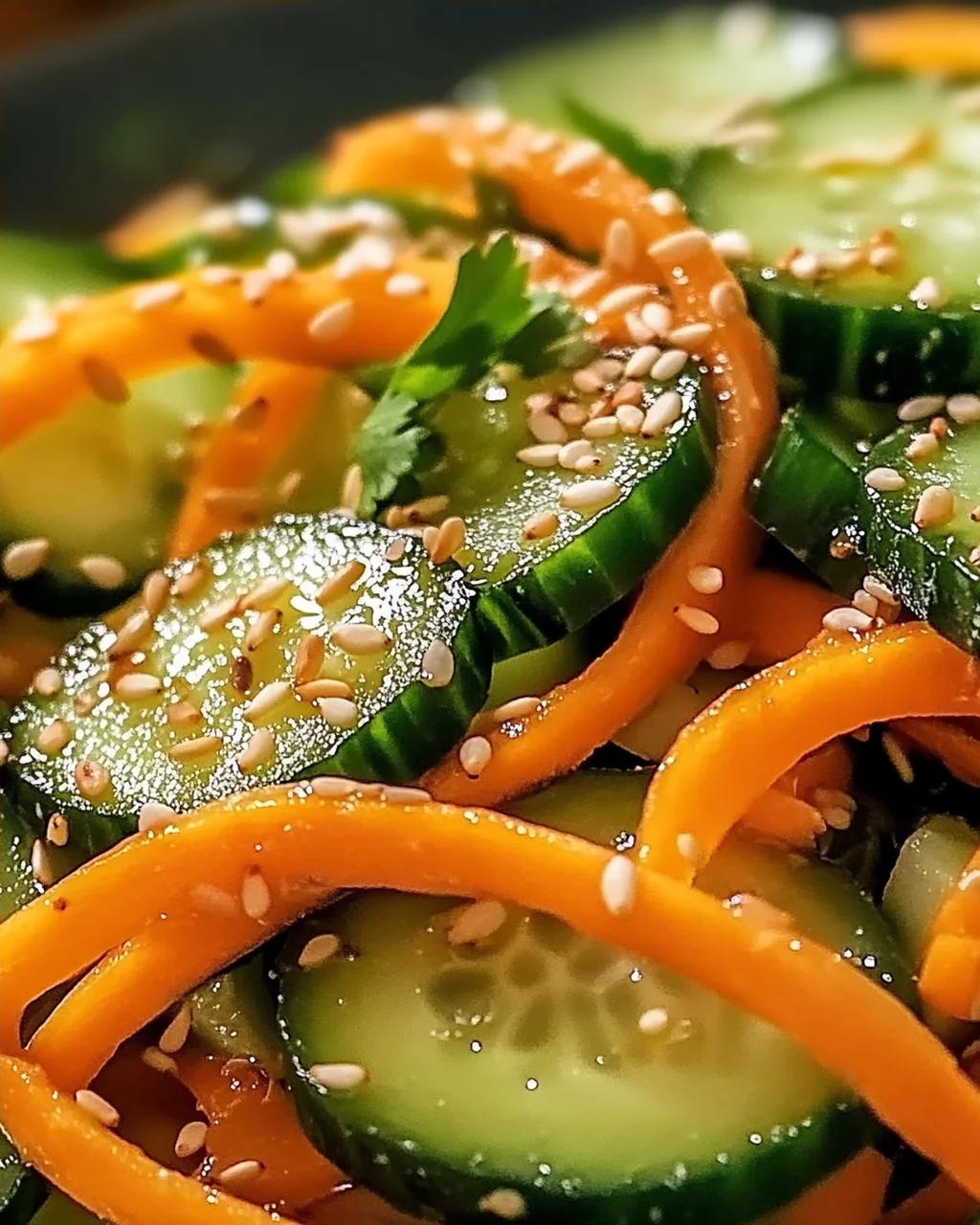 Gurkensalat mit Karotten für den Sommergenuss