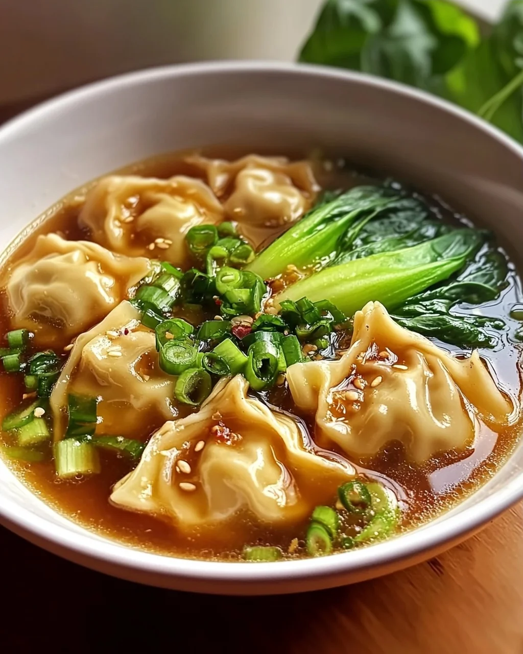 Hähnchen Ingwer Wonton Suppe: Herzhaft & Lecker mit Pak Choi!