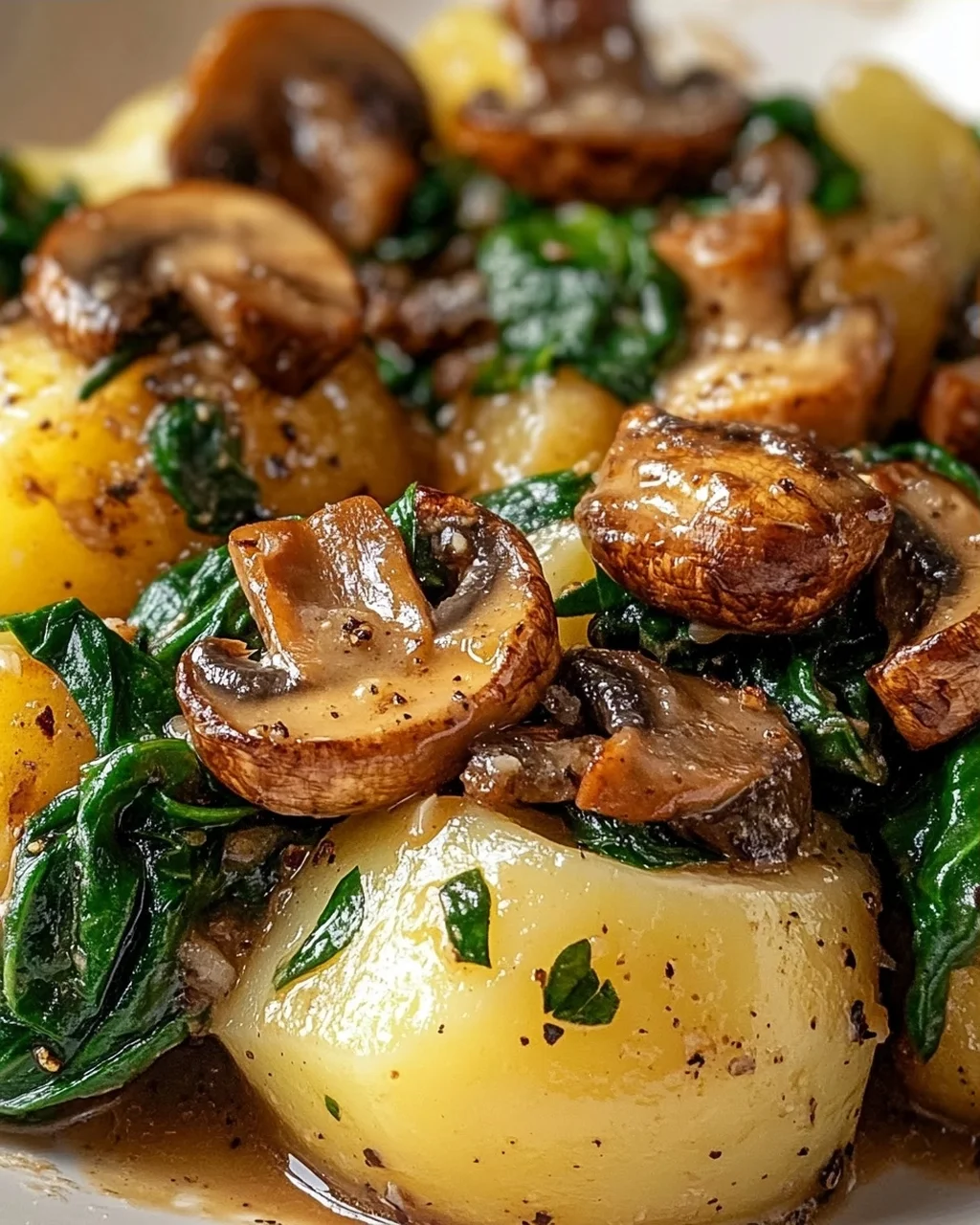 Kartoffeln, Pilze & Spinat: Schnelles Rezept – einfach lecker!