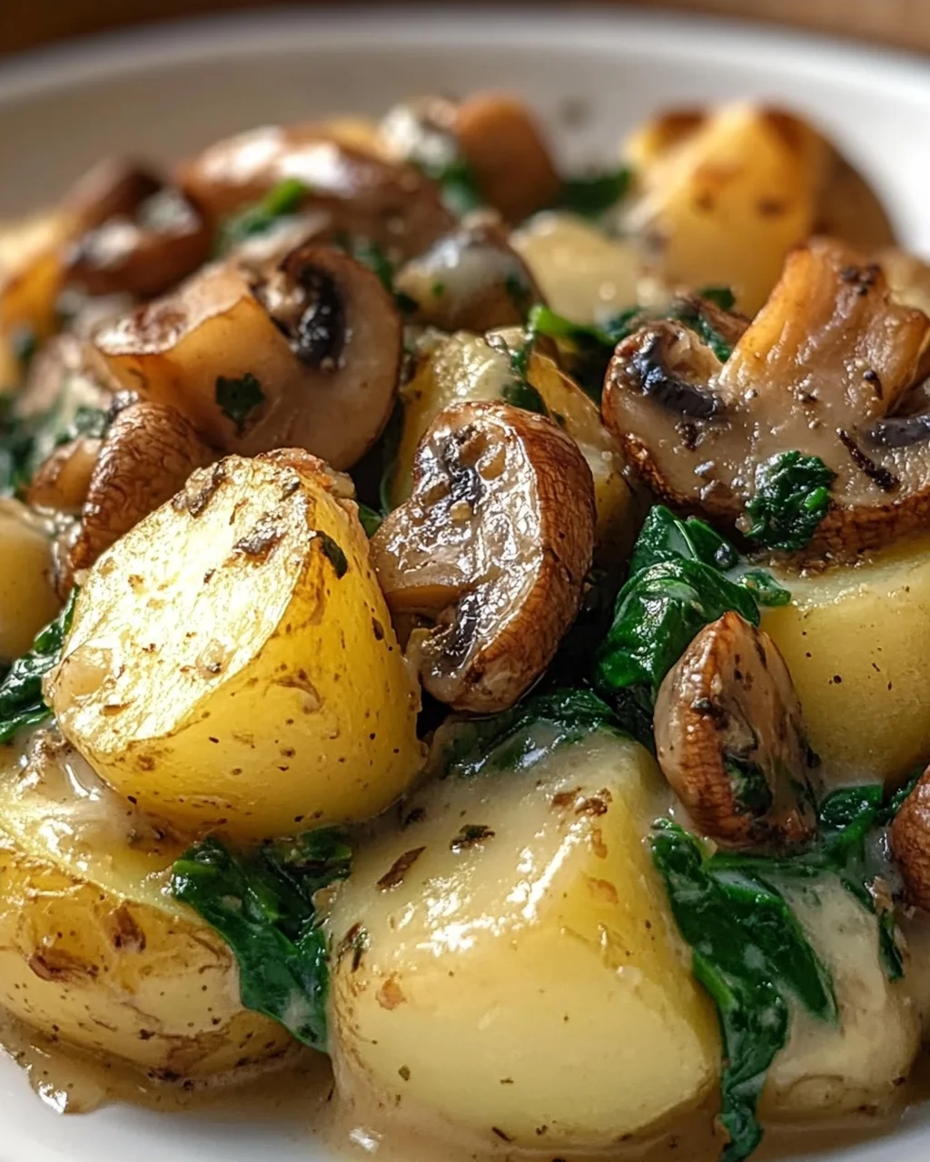 Kartoffeln, Pilze & Spinat: Schnelles Rezept – einfach lecker!