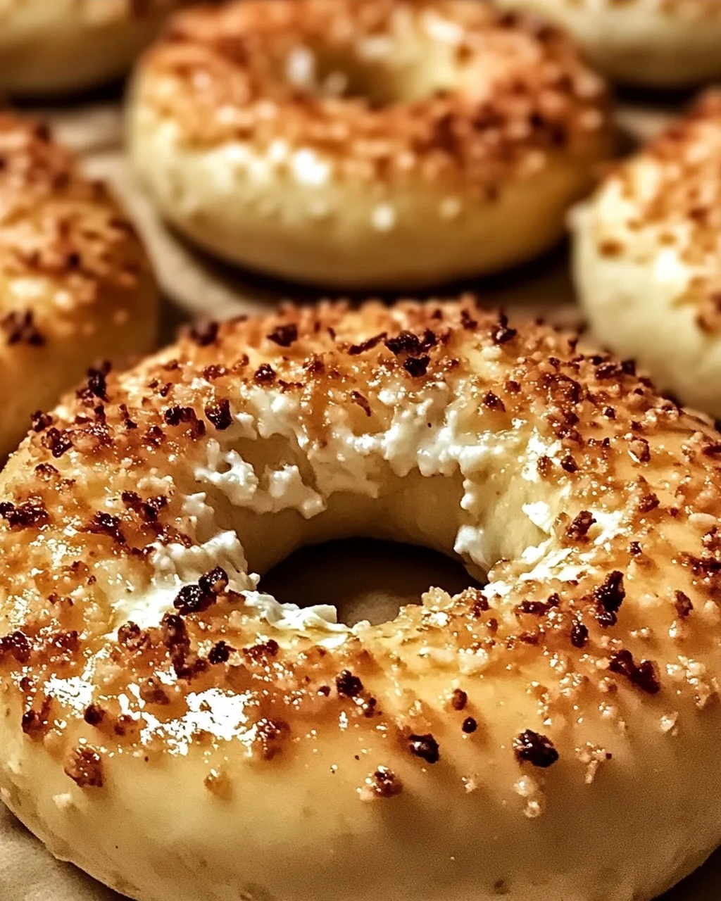 Knoblauch-Parmesan-Hüttenkäse-Bagels ganz einfach