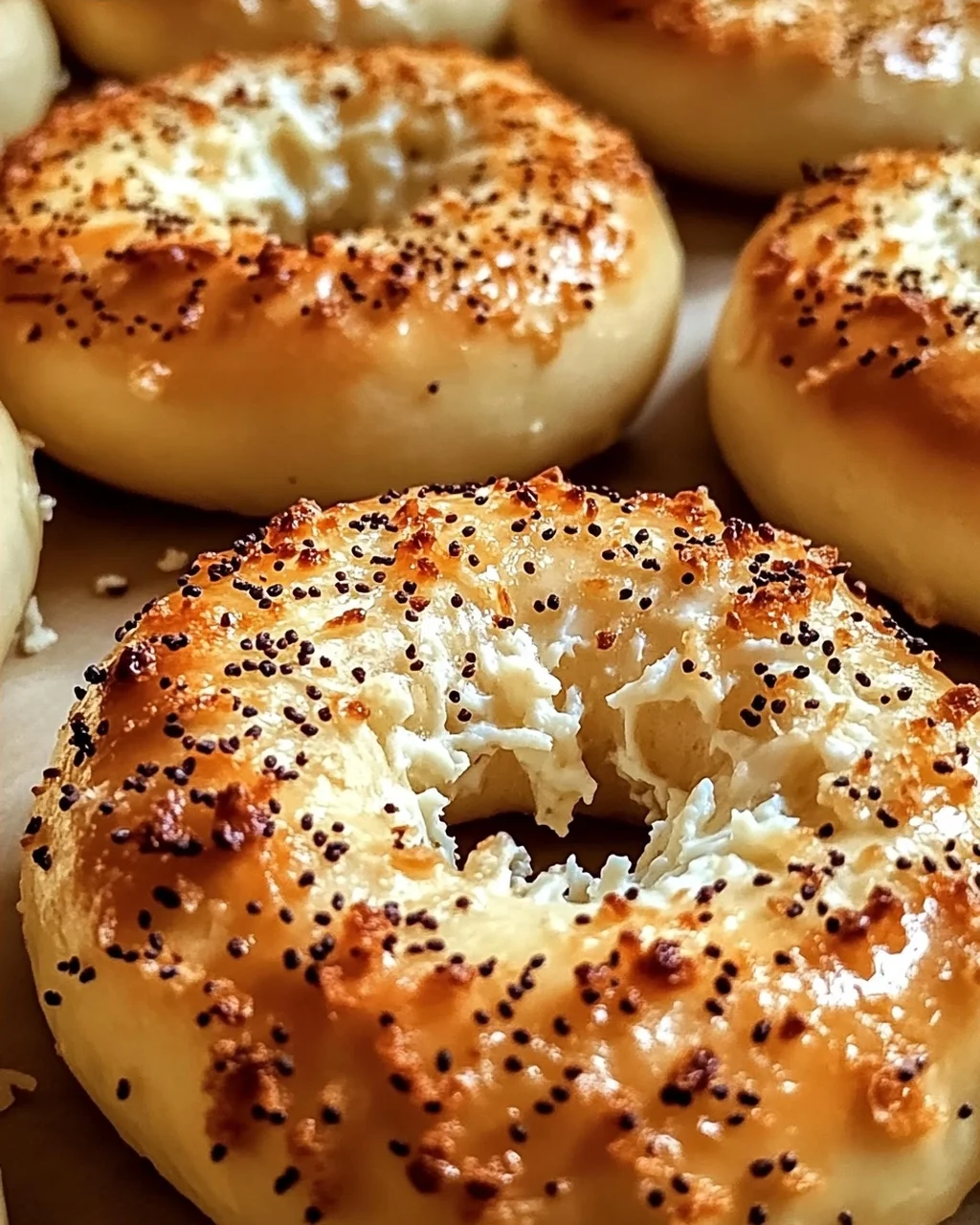 Knoblauch-Parmesan-Hüttenkäse-Bagels ganz einfach