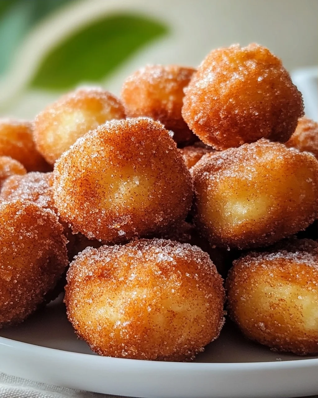 Knusprige Frühstücks-Fritter-Bites mit Zimtzucker