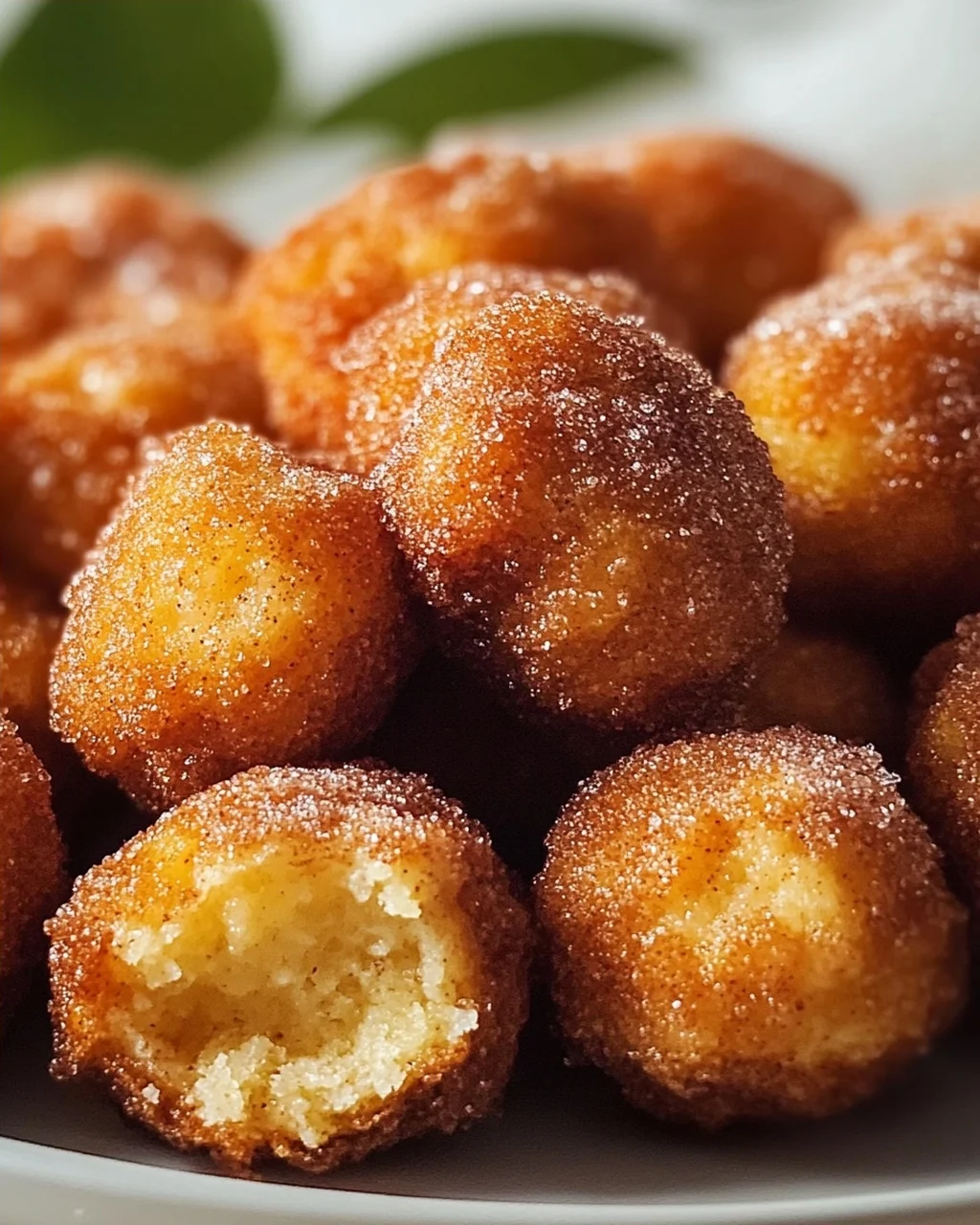 Knusprige Frühstücks-Fritter-Bites mit Zimtzucker