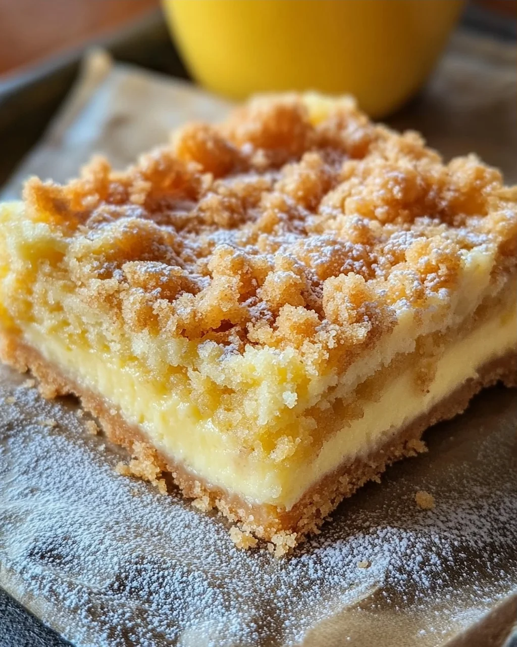 Knuspriger Streuselkuchen mit Vanillepudding