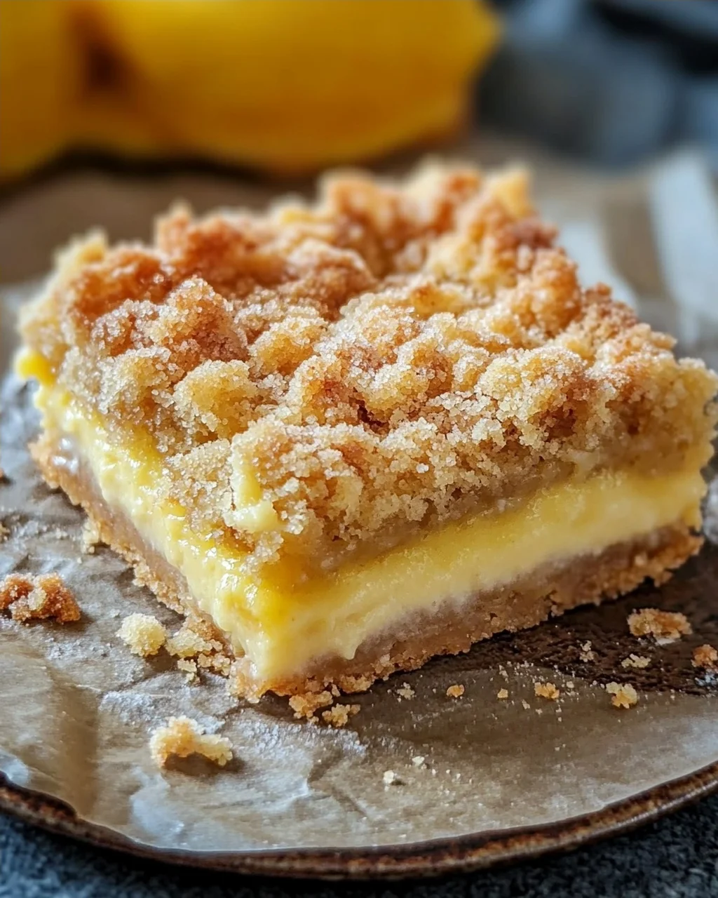 Knuspriger Streuselkuchen mit Vanillepudding