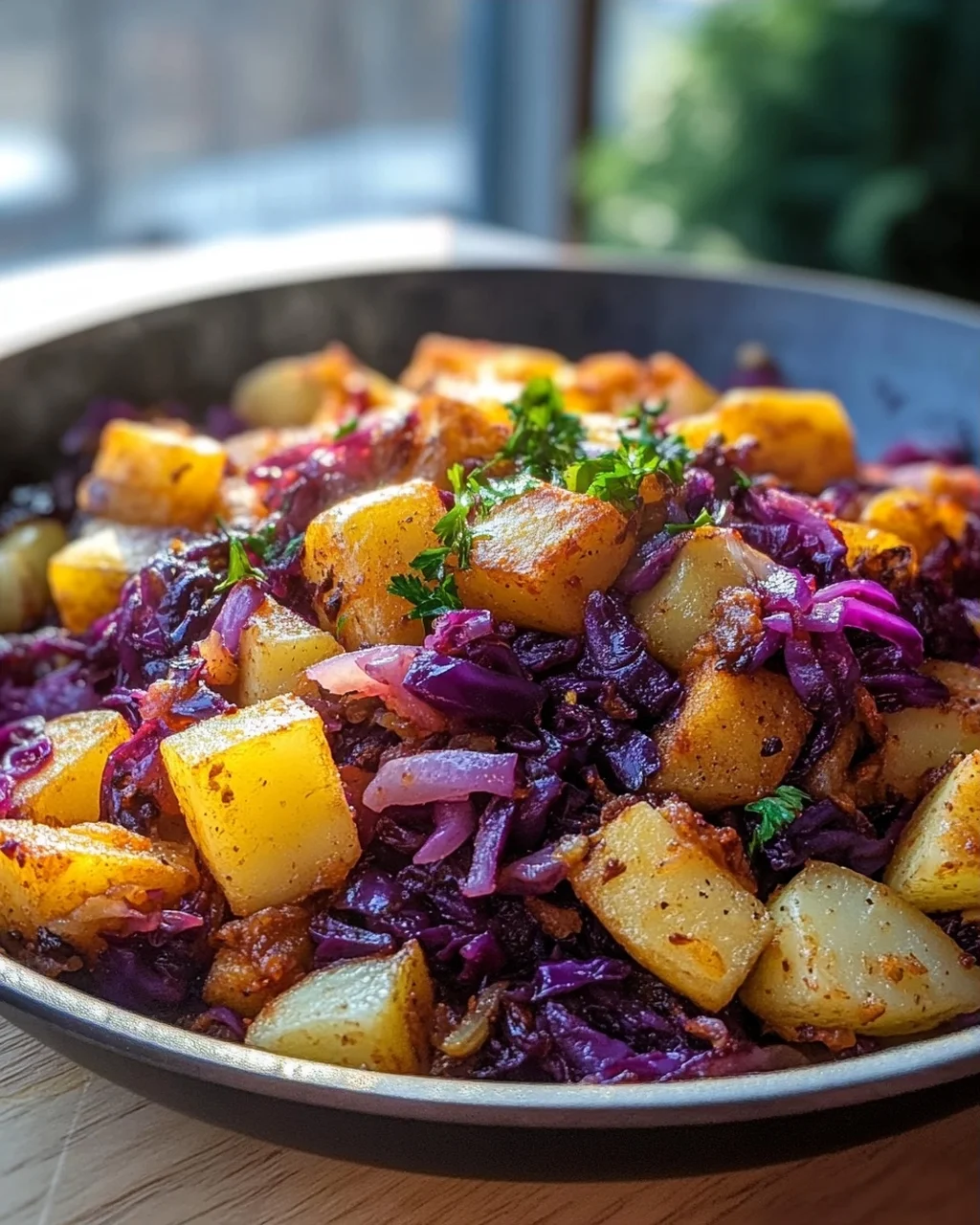 Köstliche Rotkohl Pfanne mit Kartoffeln: Einfach & Sättigend