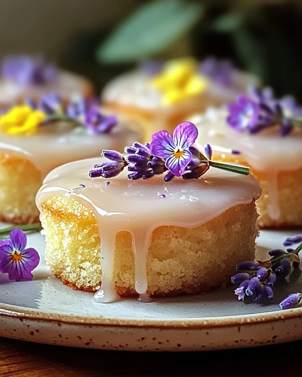 Mini Zitronenkuchen mit Lavendelglasur für besondere Anlässe