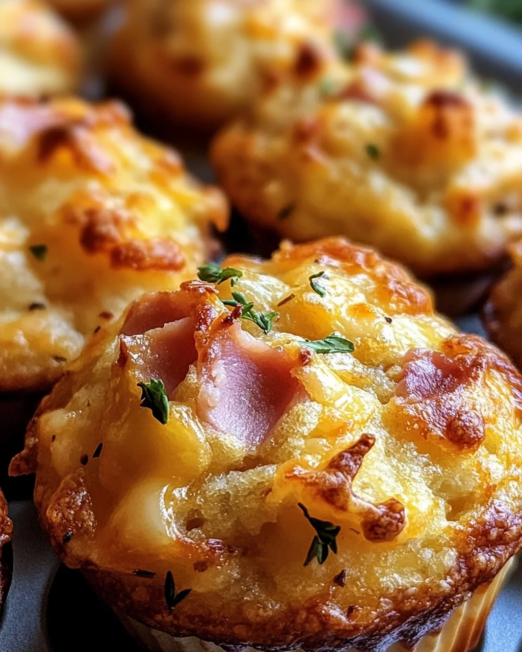 Muffins mit Putenschinken und Käse