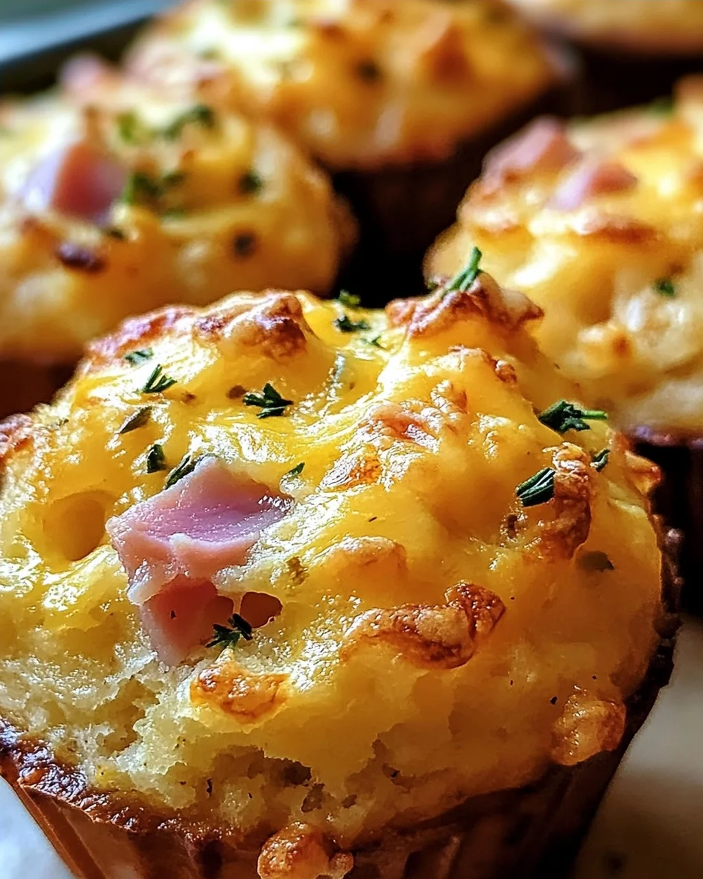 Muffins mit Putenschinken und Käse
