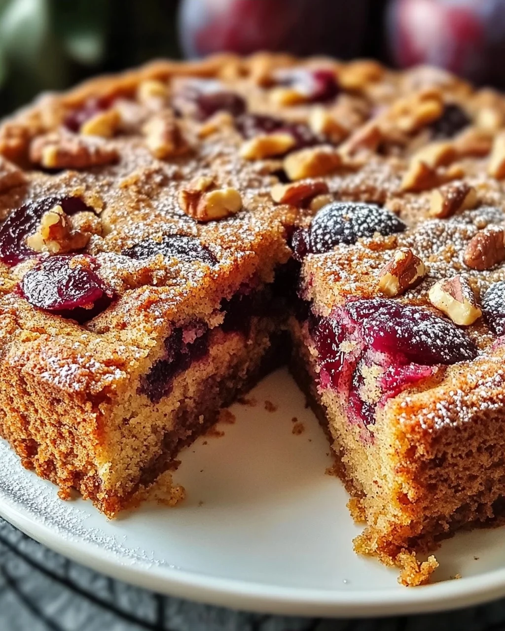 Nussiger Zimtkuchen Mit Pflaumenfüllung