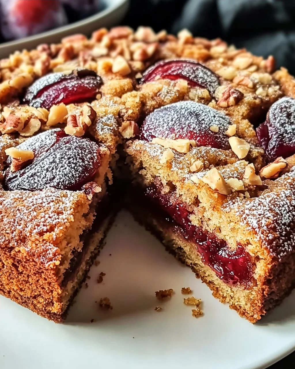 Nussiger Zimtkuchen Mit Pflaumenfüllung