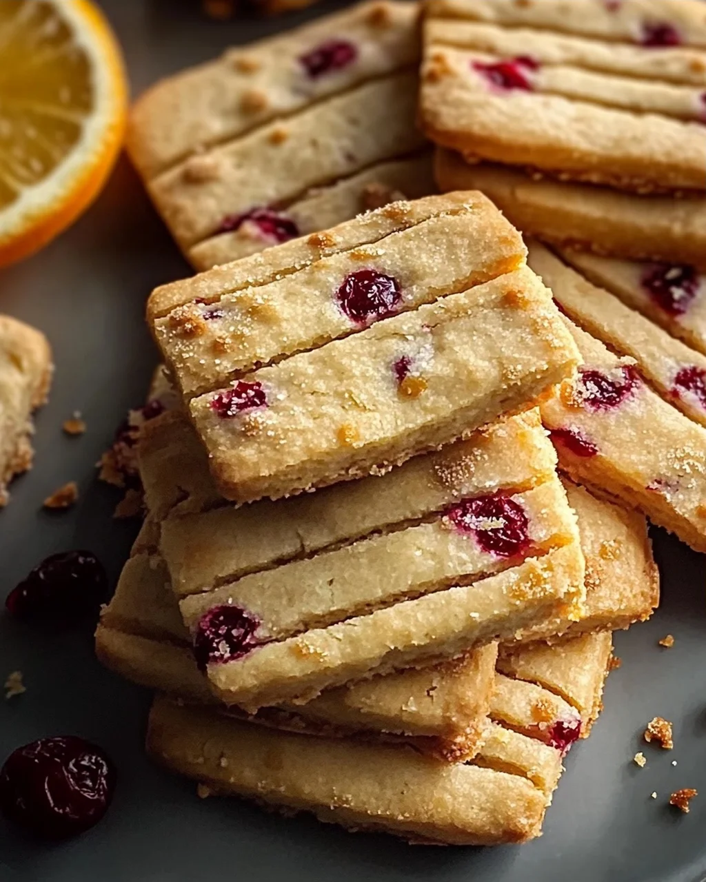 Orangen-Cranberry-Shortbread-Kekse für die Feiertage