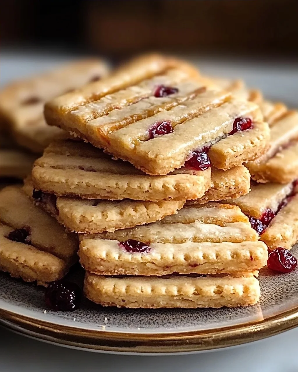 Orangen-Cranberry-Shortbread-Kekse für die Feiertage