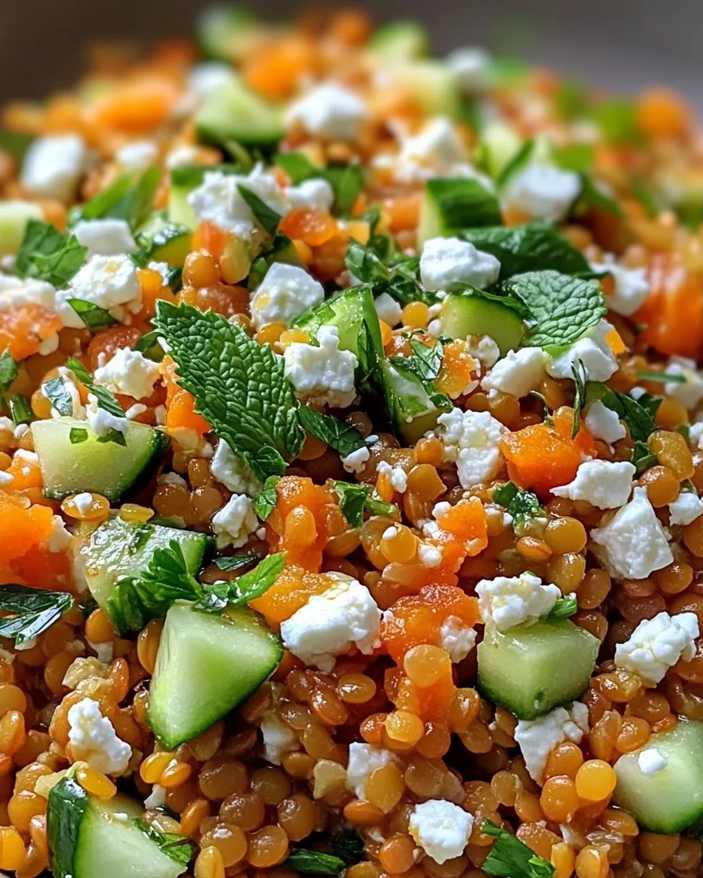 Orientalischer Rote Linsensalat mit Feta