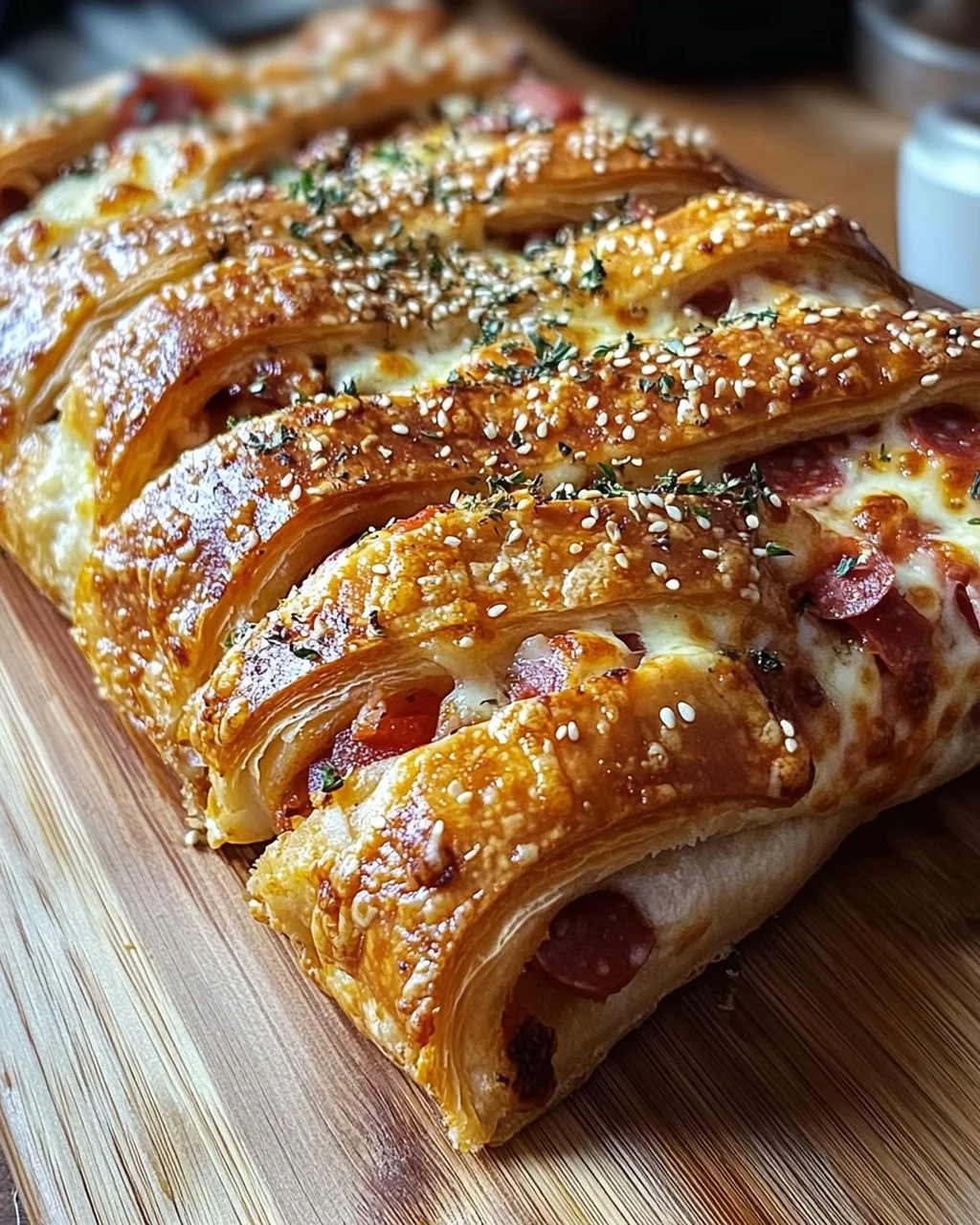 Pizza-Strudel aus fertigem Pizzateig