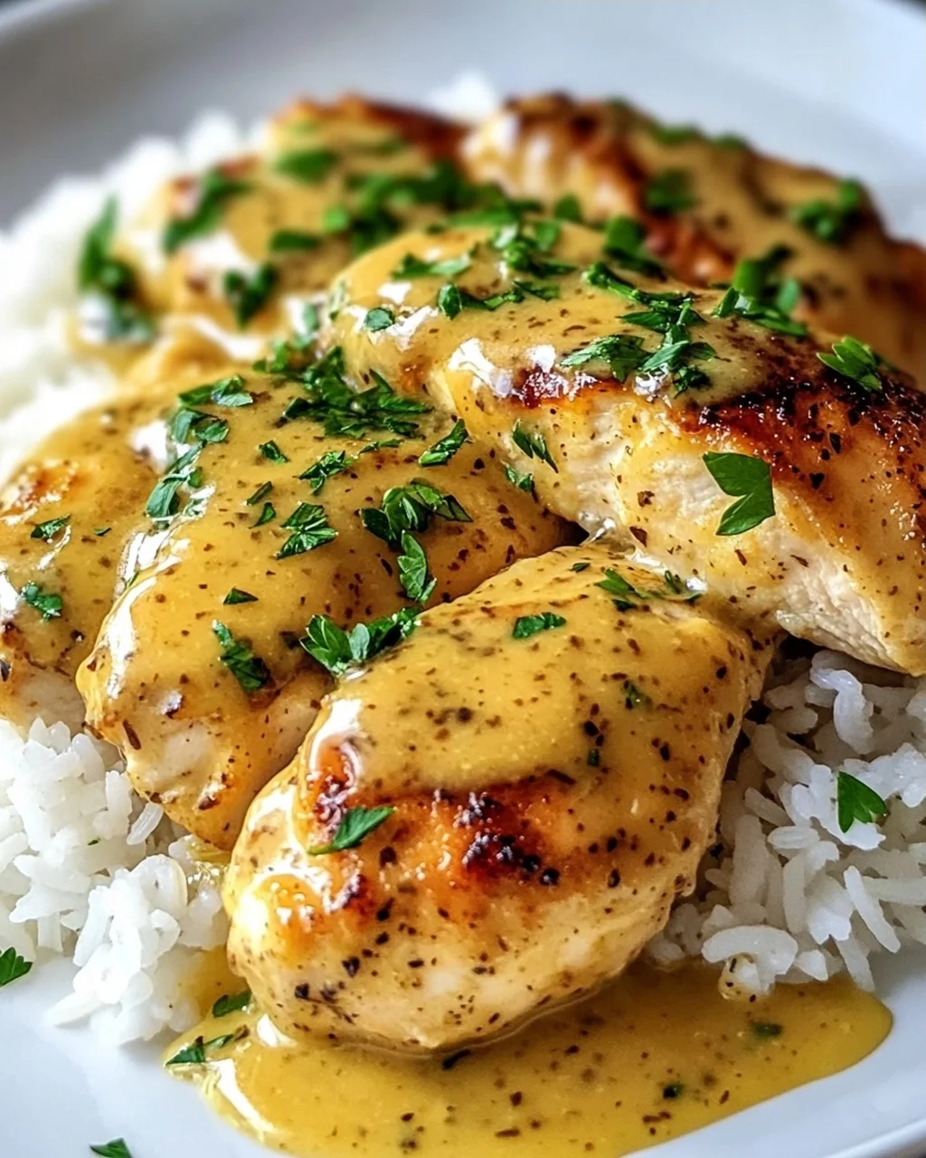 Saftiges Honig-Senf-Hähnchen mit Reis – Schnell & Lecker!