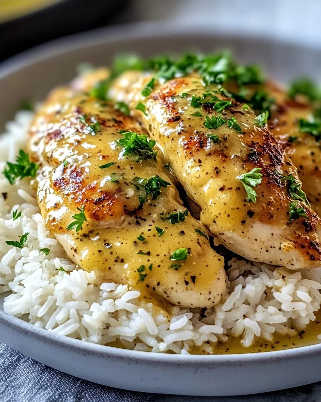 Saftiges Honig-Senf-Hähnchen mit Reis – Schnell & Lecker!