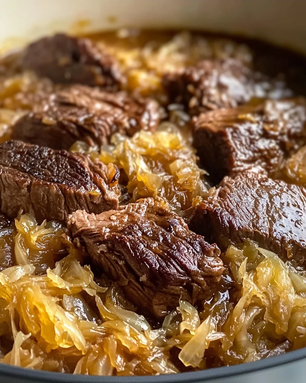 Saftiges Rindfleisch mit Sauerkraut und braunem Zucker Rezept