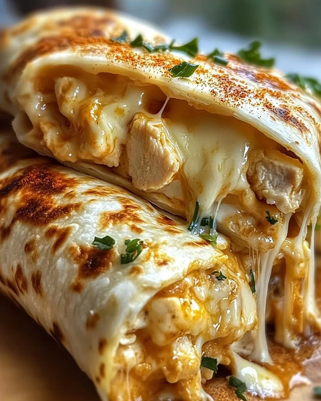 Schnelle Käse Knoblauch Hähnchen Wraps