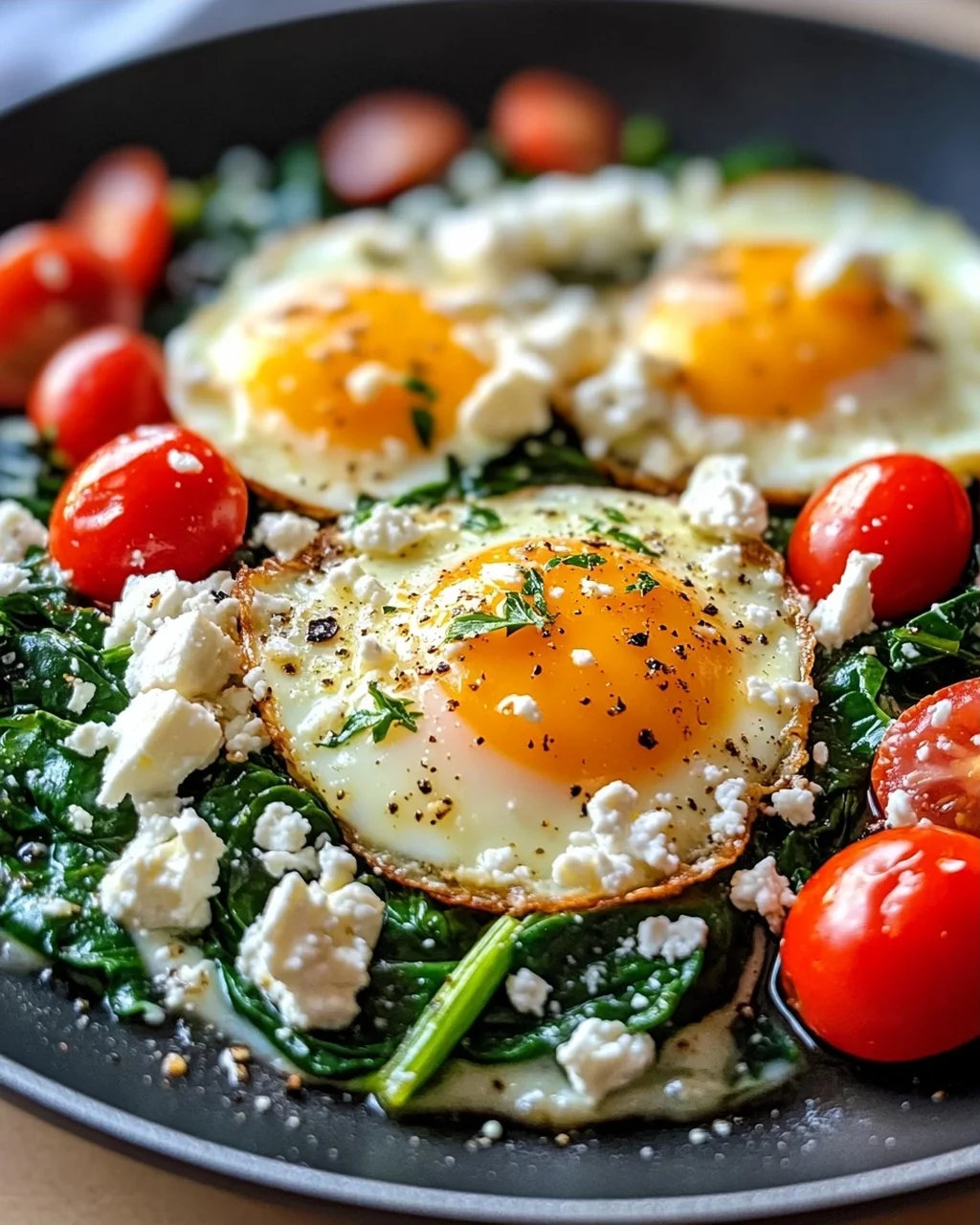 Spinat-Feta-Ei-Pfanne zum Frühstück – Schnell & Lecker