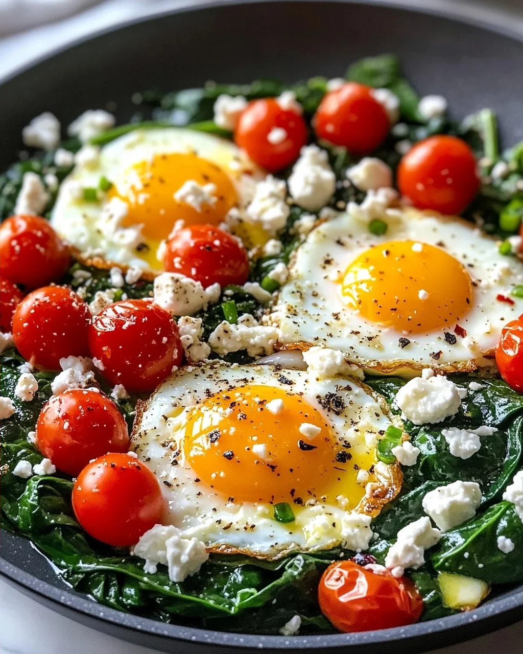 Spinat-Feta-Ei-Pfanne zum Frühstück – Schnell & Lecker