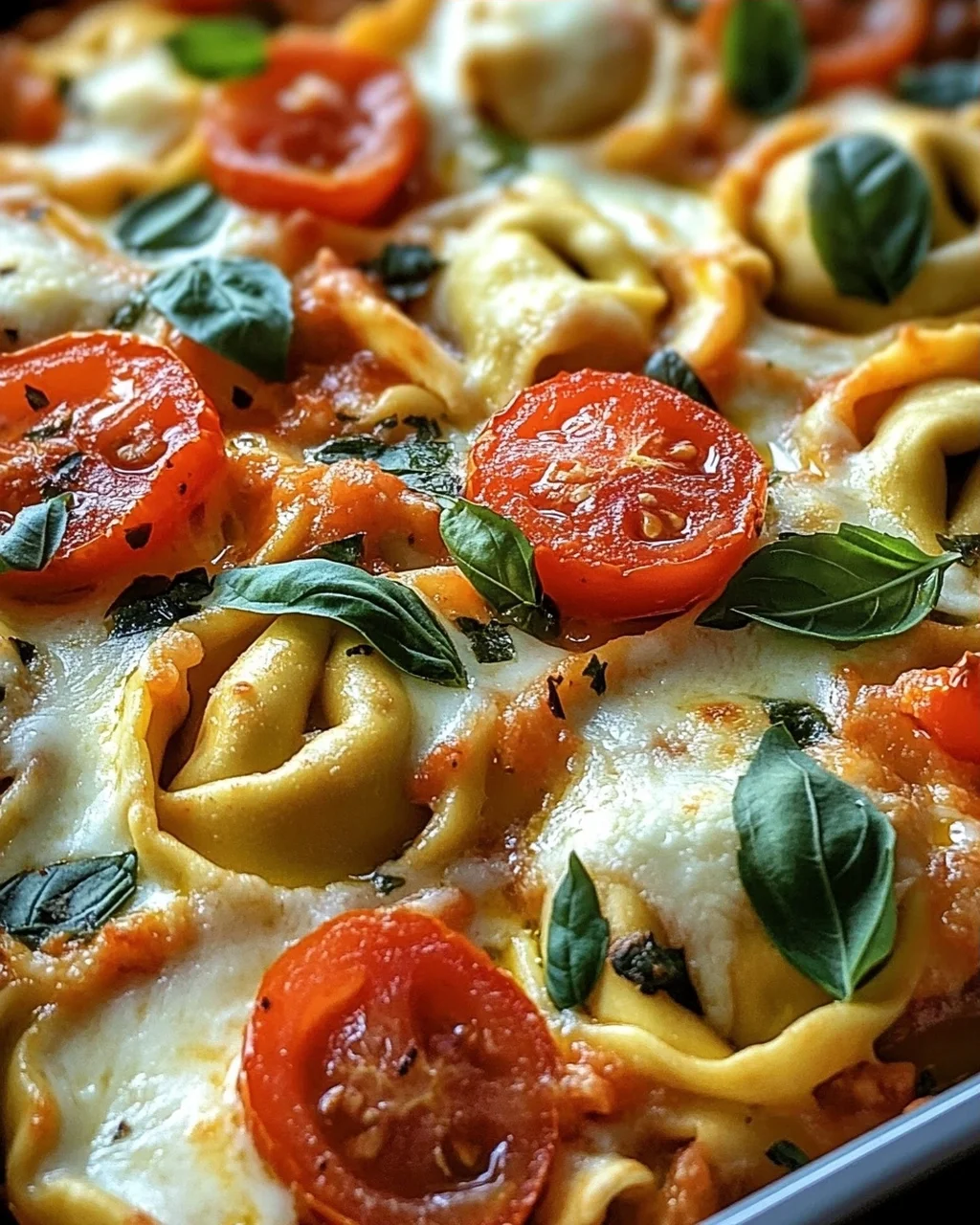 Tortellini-Auflauf mit Tomaten und Mozzarella