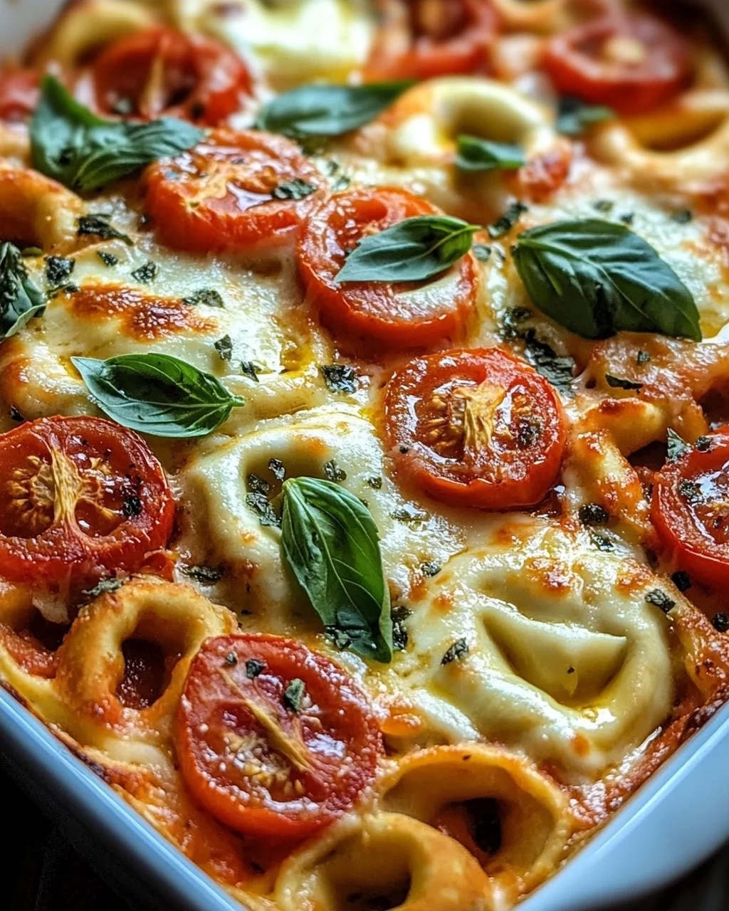 Tortellini-Auflauf mit Tomaten und Mozzarella