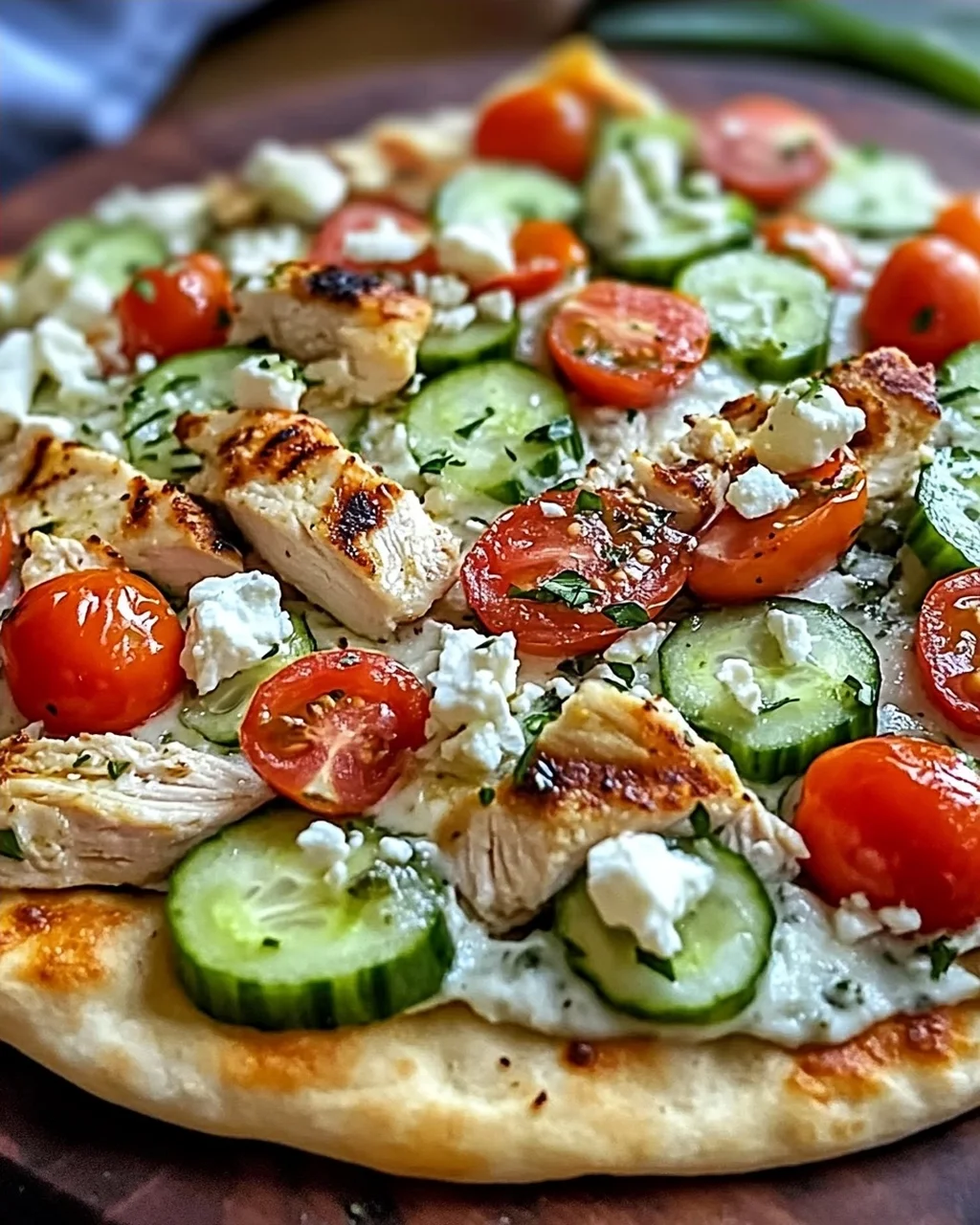 Tzatziki Hähnchen Pizza: Mediterranes Genussfeuer