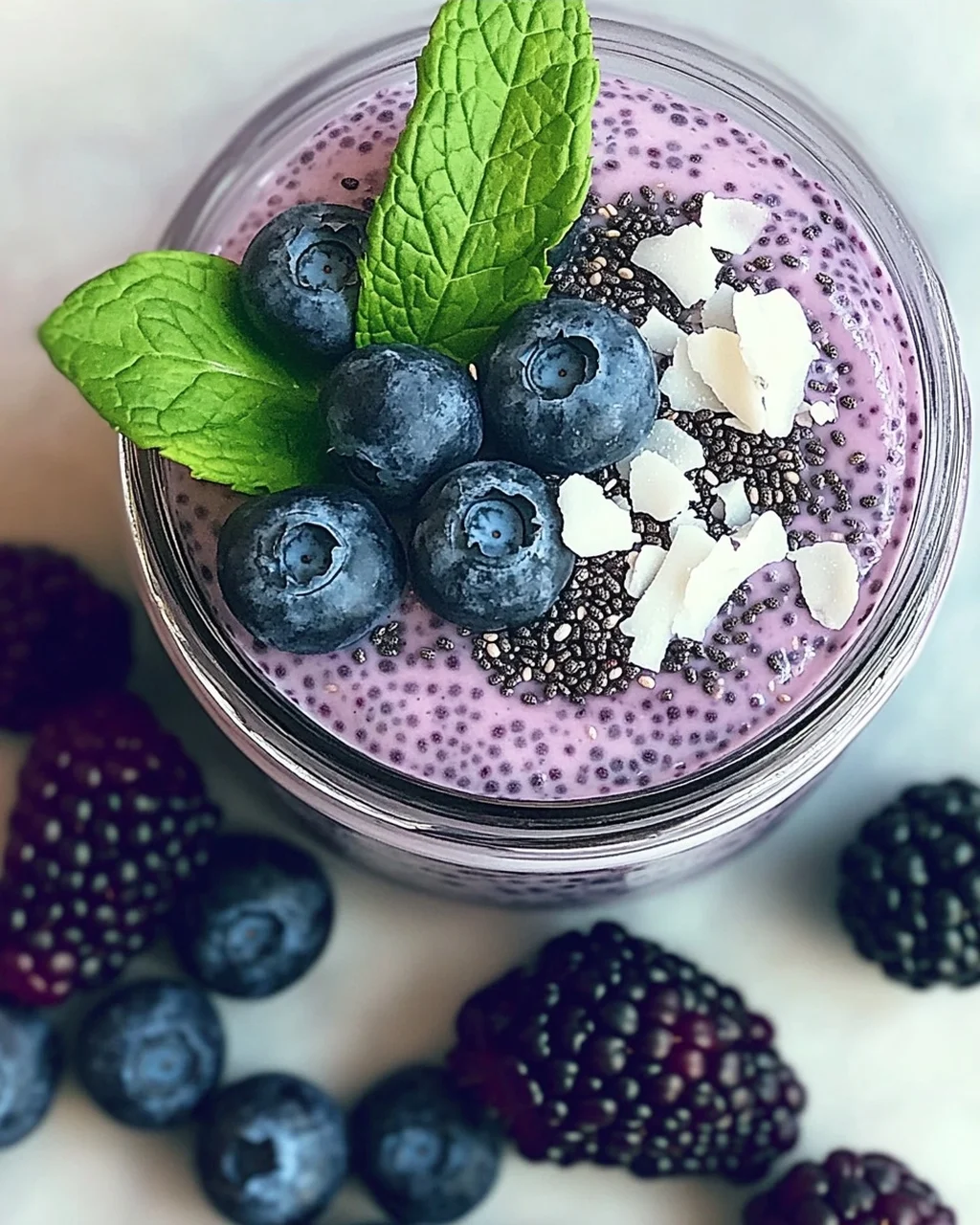 Veganer Blaubeer-Chia-Pudding