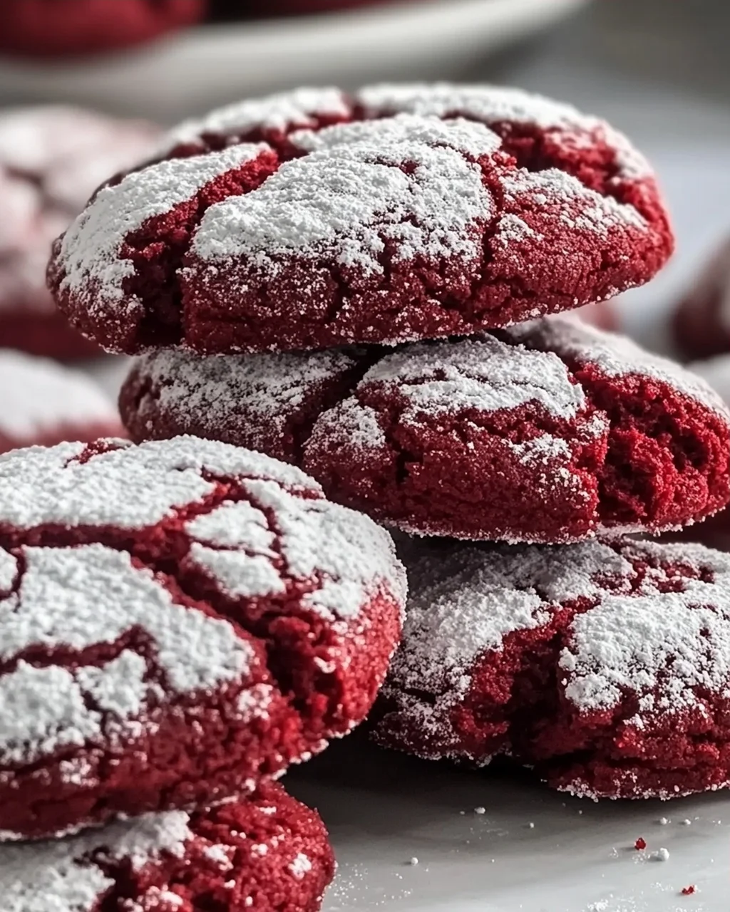 Verführerisches Red Velvet Crinkle Cookie Rezept für Naschkatzen