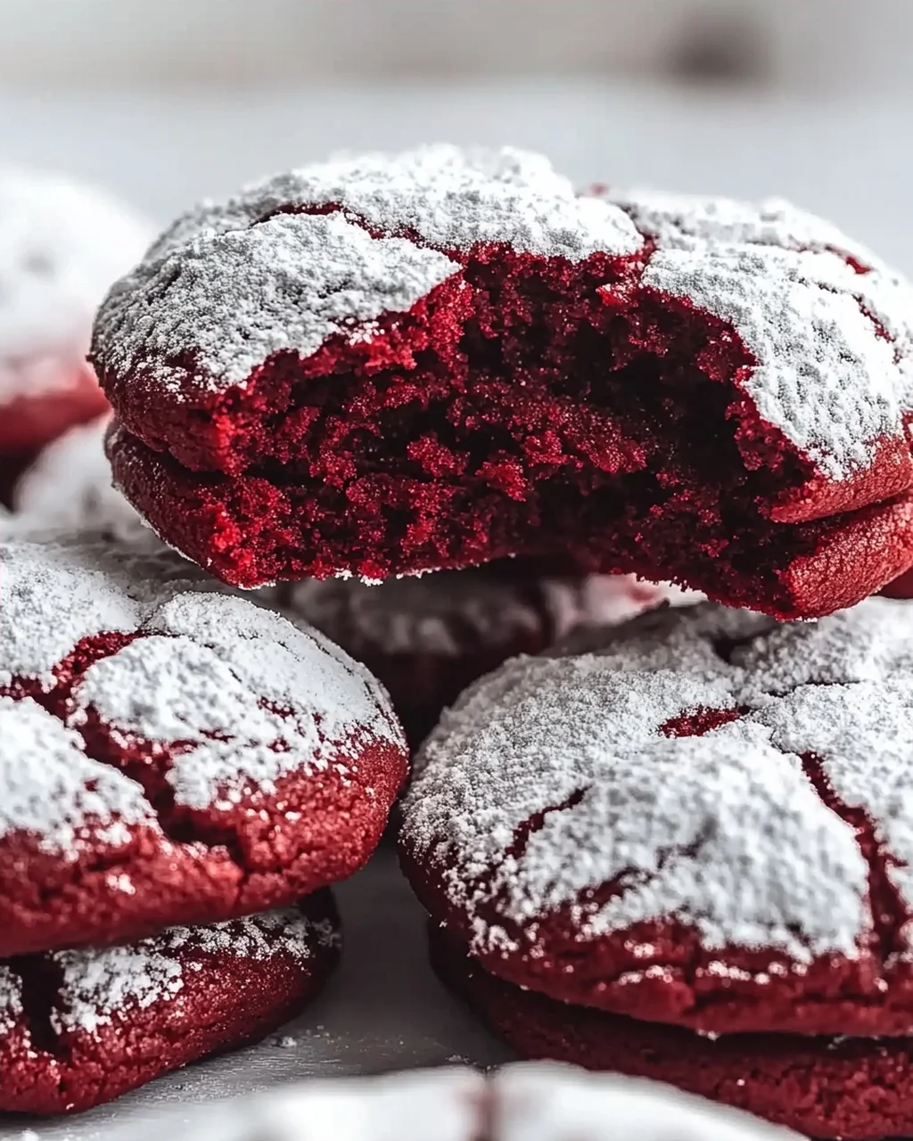 Verführerisches Red Velvet Crinkle Cookie Rezept für Naschkatzen